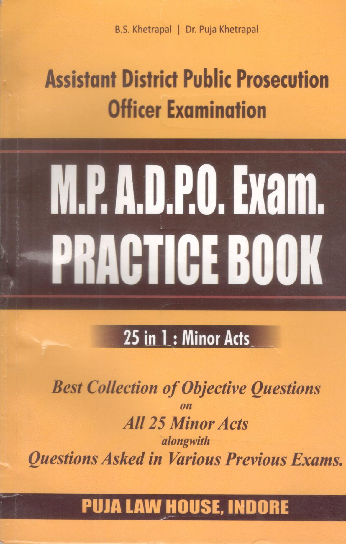  Buy M.P.A.D.P.O. Exam. Guide Practice Book [25 in 1 : Minor acts]